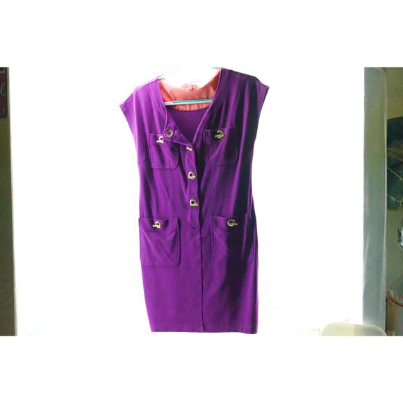 Ivanka Trump women’s Small purple button down tank dress. - Picture 1 of 7